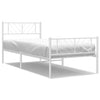 Stella Homewares Metal Bed Frame without Mattress with Footboard White 107x203 cm King Single