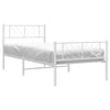 Stella Homewares Metal Bed Frame without Mattress with Footboard White 107x203 cm King Single