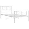 Stella Homewares Metal Bed Frame without Mattress with Footboard White 107x203 cm King Single