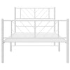 Stella Homewares Metal Bed Frame without Mattress with Footboard White 107x203 cm King Single