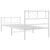 Stella Homewares Metal Bed Frame without Mattress with Footboard White 107x203 cm King Single