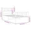 Stella Homewares Metal Bed Frame without Mattress with Footboard White 107x203 cm King Single
