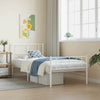 Stella Homewares Metal Bed Frame without Mattress with Footboard White 107x203 cm King Single