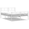 Stella Homewares Metal Bed Frame without Mattress with Footboard White 150x200 cm
