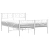 Stella Homewares Metal Bed Frame without Mattress with Footboard White 150x200 cm