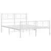 Stella Homewares Metal Bed Frame without Mattress with Footboard White 150x200 cm