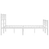 Stella Homewares Metal Bed Frame without Mattress with Footboard White 150x200 cm
