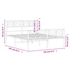 Stella Homewares Metal Bed Frame without Mattress with Footboard White 150x200 cm