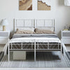 Stella Homewares Metal Bed Frame without Mattress with Footboard White 150x200 cm
