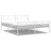 Stella Homewares Metal Bed Frame without Mattress with Footboard White 183x203 cm King