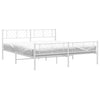 Stella Homewares Metal Bed Frame without Mattress with Footboard White 183x203 cm King
