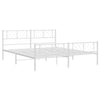Stella Homewares Metal Bed Frame without Mattress with Footboard White 183x203 cm King