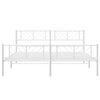 Stella Homewares Metal Bed Frame without Mattress with Footboard White 183x203 cm King