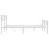 Stella Homewares Metal Bed Frame without Mattress with Footboard White 183x203 cm King