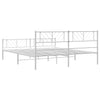Stella Homewares Metal Bed Frame without Mattress with Footboard White 183x203 cm King