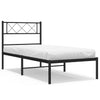 Stella Homewares Metal Bed Frame without Mattress with Headboard Black 107x203 cm King Single