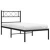 Stella Homewares Metal Bed Frame without Mattress with Headboard Black 107x203 cm King Single