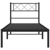 Stella Homewares Metal Bed Frame without Mattress with Headboard Black 107x203 cm King Single