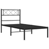 Stella Homewares Metal Bed Frame without Mattress with Headboard Black 107x203 cm King Single