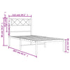 Stella Homewares Metal Bed Frame without Mattress with Headboard Black 107x203 cm King Single
