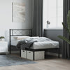 Stella Homewares Metal Bed Frame without Mattress with Headboard Black 107x203 cm King Single