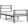 Stella Homewares Metal Bed Frame without Mattress with Footboard Black 107x203 cm King Single