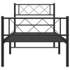 Stella Homewares Metal Bed Frame without Mattress with Footboard Black 107x203 cm King Single