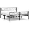 Stella Homewares Metal Bed Frame without Mattress with Footboard Black 150x200 cm