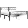 Stella Homewares Metal Bed Frame without Mattress with Footboard Black 150x200 cm
