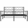 Stella Homewares Metal Bed Frame without Mattress with Footboard Black 150x200 cm