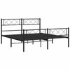 Stella Homewares Metal Bed Frame without Mattress with Footboard Black 150x200 cm