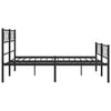 Stella Homewares Metal Bed Frame without Mattress with Footboard Black 150x200 cm
