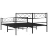Stella Homewares Metal Bed Frame without Mattress with Footboard Black 150x200 cm