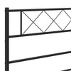 Stella Homewares Metal Bed Frame without Mattress with Footboard Black 150x200 cm