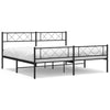 Stella Homewares Metal Bed Frame without Mattress with Footboard Black 183x203 cm King