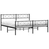 Stella Homewares Metal Bed Frame without Mattress with Footboard Black 183x203 cm King