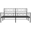 Stella Homewares Metal Bed Frame without Mattress with Footboard Black 183x203 cm King