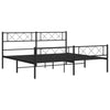 Stella Homewares Metal Bed Frame without Mattress with Footboard Black 183x203 cm King