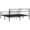 Stella Homewares Metal Bed Frame without Mattress with Footboard Black 183x203 cm King
