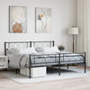 Stella Homewares Metal Bed Frame without Mattress with Footboard Black 183x203 cm King