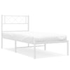 Stella Homewares Metal Bed Frame without Mattress with Headboard White 107x203 cm King Single