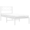 Stella Homewares Metal Bed Frame without Mattress with Headboard White 107x203 cm King Single