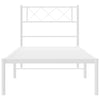 Stella Homewares Metal Bed Frame without Mattress with Headboard White 107x203 cm King Single