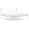 Stella Homewares Metal Bed Frame without Mattress with Headboard White 150x200 cm