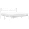Stella Homewares Metal Bed Frame without Mattress with Headboard White 150x200 cm