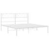 Stella Homewares Metal Bed Frame without Mattress with Headboard White 150x200 cm