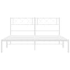 Stella Homewares Metal Bed Frame without Mattress with Headboard White 150x200 cm