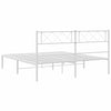Stella Homewares Metal Bed Frame without Mattress with Headboard White 150x200 cm