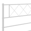 Stella Homewares Metal Bed Frame without Mattress with Headboard White 150x200 cm