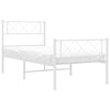 Stella Homewares Metal Bed Frame without Mattress with Footboard White 107x203 cm King Single